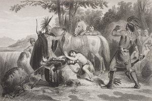 Smith wird von Pocahontas gerettet, aus 