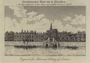 Somerset House und Treppen, London, wie sie vor dem Abriss 1776 aussahen von English School
