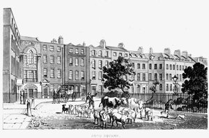Südwest-Ecke des Soho Square, 1816 von English School