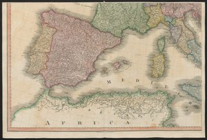 Spanien und Portugal, aus Europa, beschreibt alle Änderungen des Territoriums, zusammen mit ihren Abweichungen in den Grenzlinien seiner verschiedenen Reiche und Staaten, vereinbart und bestätigt durch den definitiven Vertrag von Paris, 20. Nov. 1815, verö von English School