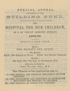 Sonderappell zugunsten von Great Ormond Street von English School