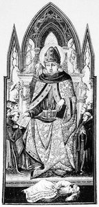 St. Augustinus, Bischof von Hippo, Illustration aus Wissenschaft und Literatur des Mittelalters und der Renaissance, geschrieben und graviert von Paul Lacroix, 1878 von English School