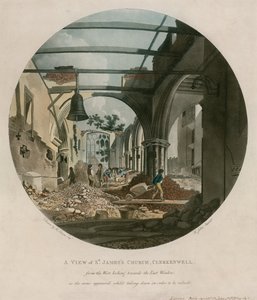 St. James Kirche, Clerkenwell, während des Abrisses