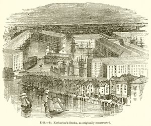 St. Katherines Docks, ursprünglich konstruiert von English School