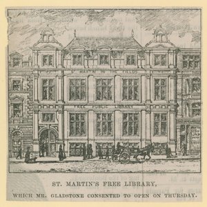Die St Martins Free Library, eröffnet von Mr. Gladstone von English School