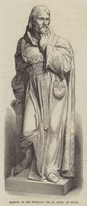 Statue von Sir Michael de la Pole in Hull (Gravur) von English School
