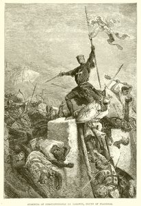 Sturm auf Konstantinopel durch Balduin, Graf von Flandern von English School