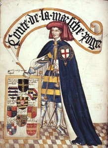 Roger Mortimer, 2. Earl of March in Garter-Roben, aus 