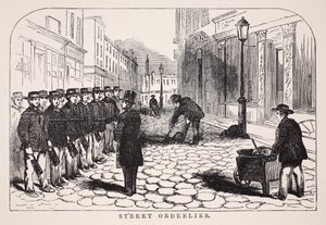 Straßenordner, Illustration aus London Labour and London Poor von Henry Mayhew, veröffentlicht 1862
