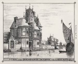 Studie für Wasser Tor, Dänemark für Graf Kuth von English School