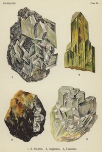 Sulfate, Baryt, Anglesit, Coelestin von English School