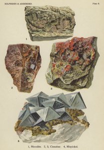 Sulfide und Arsenide, Nickelin, Zinnober, Arsenkies von English School