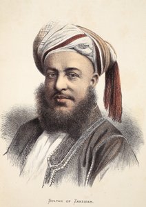 Sultan von Sansibar, Illustration aus der Bildausgabe des Lebens und der Entdeckungen von David Livingstone von J. Ewing Richie, veröffentlicht von A. Fullarton & Co., 1876 von English School
