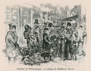 Sonntag in Whitechapel - ein Abstellgleis von der Middlesex Street, London von English School