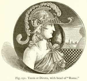 Tazza von Diruta, mit Kopf von Rom von English School