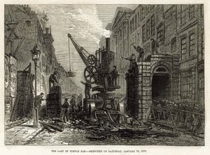 Temple Bar, London. Abriss, 12. Januar 1878 von English School