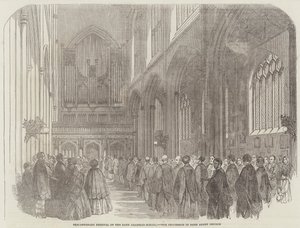 Dreihundertjahrfeier der Bath Grammar School, die Prozession in der Bath Abbey Church von English School