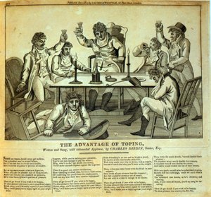 Der Vorteil des Trinkens, geschrieben und gesungen von Charles Dibdin (1745-1814), veröffentlicht von Laurie & Whittle, 1807