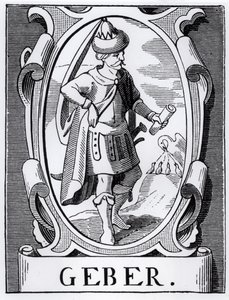 Der Alchemist Geber (14. Jahrhundert) Illustration aus Wissenschaft und Literatur im Mittelalter und der Renaissance, geschrieben und graviert von Paul Lacroix, 1878 von English School