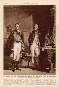 Das Heer und die Marine: Ein Interview zwischen Arthur Wellesley (1769-1852) Herzog von Wellington und Lord Horatio Nelson (1758-1805) aus The London Illustrated News, 12. Juli 1941 von English School