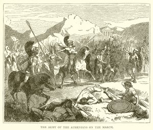 Die Armee der Athener auf dem Marsch