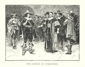 Die Verhaftung von Strafford (Gravur) von English School