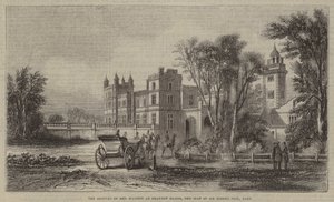 Die Ankunft Ihrer Majestät in Drayton Manor, dem Sitz von Sir Robert Peel, Baronet von English School