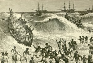 Der Ashantee-Krieg, (Landung der Truppen an der Goldküste) von English School