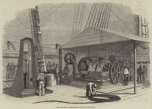 Die Atlantik-Telegraph-Auszahlungsmaschine (Gravur)