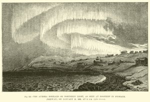 Das Nordlicht, wie es am 21. Januar 1839 um 18 Uhr in Bossekop in Finmark (Norwegen) zu sehen war von English School