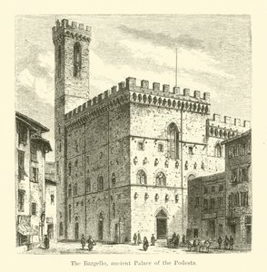 Das Bargello, ehemaliger Palast des Podesta (Gravur) von English School
