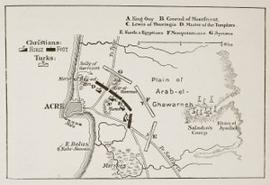 Die Schlacht von Akkon, 4. Oktober 1189 von English School