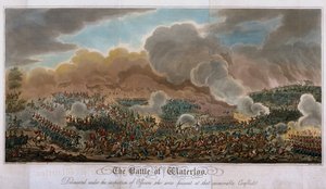 Die Schlacht von Waterloo, 1815, 1817 (Aquatinta) von English School