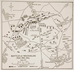 Die Schlacht von Waterloo, 18. Juni 1815 von English School