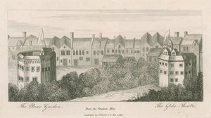 Der Bear Garden und das Globe Theatre, Bankside, London, aus der venezianischen Karte