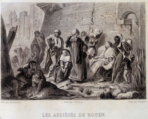 Die Belagerten von Rouen (Gravur) von English School