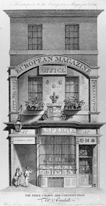 Die Bibel, Krone und Verfassung, Cornhill, London (Stich) von English School