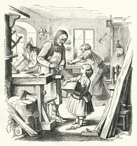 Die zerbrochene Wiege (Gravur) von English School