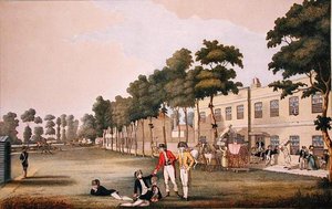 Die Kadettenkaserne im Arsenal, London (Farblithografie)