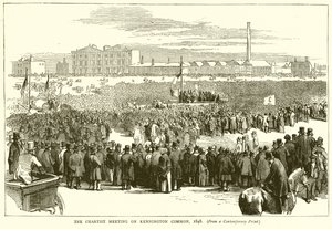 Das Chartistentreffen auf Kennington Common, 1848 von English School