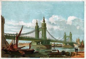 Die Chelsea-Brücke, London (Stich, ca. 1860)