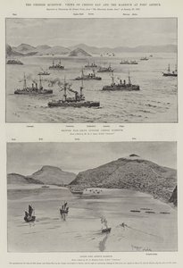 Die chinesische Frage, Ansichten von Chefoo Bay und dem Hafen von Port Arthur von English School