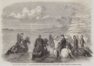 Der Bürgerkrieg in Amerika, "Meine Aufklärung mit General Sickles am Potomac" (Stich) von English School