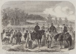 Der Bürgerkrieg in Amerika, Aufklärung durch General Stoneman, begleitet vom Comte de Paris und dem Duc de Chartres, nach Cedar Run von English School
