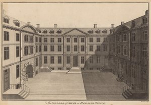 Das College of Arms oder Heralds Office von English School