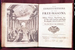 Die Konstitutionen der Freimaurer von Dr. James Anderson, veröffentlicht in London 1723
