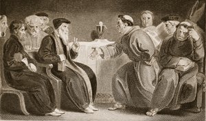 Die Versammlung in Oxford, Illustration aus David Humes The History of England, veröffentlicht von R. Bowyer, London, 1812 von English School