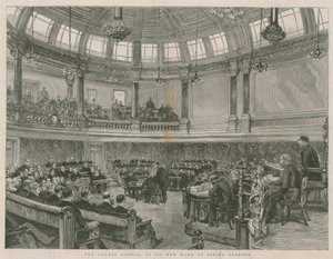 Der County Council in seinem neuen Zuhause in Spring Gardens, London