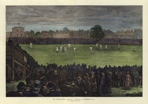 Das Cricket-Match, Australien gegen England, im Kennington Oval von English School