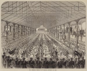 Das Krim-Bankett in Dublin, 22. Oktober 1856 (Gravur) von English School